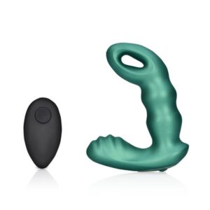 Zdjęcie produktu - Wibrujący Masażer Prostaty Beaded I Pilotem – Metaliczny Zielony