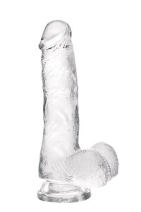 Zdjęcie produktu - Transparentne dildo z jądrami