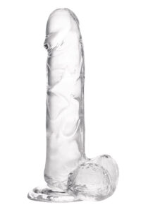 Zdjęcie produktu - Transparentne dildo z jądrami
